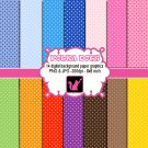 Cute lovely small polka dots clipart clip art digital cardmaking graphics