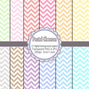 Pastel colors chevron zig zag clipart clip art digital cardmaking graphics