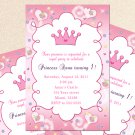 Personalized Printable Princess Birthday Party Baby Shower Invitations Girl Pink Print Yourself