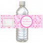 25 Personalized Pink Polka Dots Baby Girl Shower or Birthday Bottle Wrappers