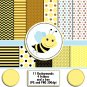 Bee clipart digital graphics frames and background papers