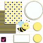 Bee clipart digital graphics frames and background papers