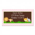 Personalized Address labels - Baby Shower or Birthday Pink Girl Monkey Jungle