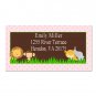 Personalized Address labels - Baby Shower or Birthday Pink Girl Monkey Jungle