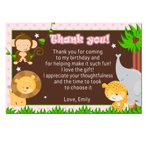 30 Personalized Jungle Thank You Notes - Baby Shower or Birthday