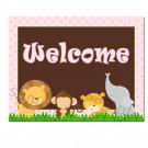 Welcome Sign Jungle Pink - Baby Shower or Birthday Party Decoration