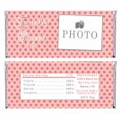 Printable Personalized Coral Polka Dots Candy Bar Wrapper - Birthday Party Baby Shower