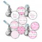 Printable Candy Sticker Print DIY Labels Tags Magnets Buttons Stickers Pink Polka Dots Hershey Kiss