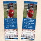 Printable Baseball Sports Photo Birthday Party Ticket Invitations Boy Baby Shower Birthday