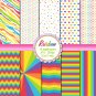 Rainbow clipart digital printable background paper graphics