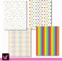 Rainbow clipart digital printable background paper graphics