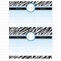 Printable Baby Shower Oh Boy Blank Thank you Card Note Blue White Black Zebra