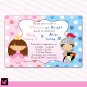 Printable Knight Fairy Princess Birthday Party Invitations Polka Dots Girl Baby Print Yourself