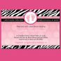 Printable Baby Girl Shower Purple Zebra Hot Pink Feet Treads Invitations Cards