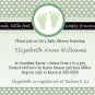 Printable Baby Boy Shower Green Polka Dots Feet Treads Invitations Cards