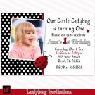 Printable Ladybug Birthday Party Photo Invitations Girl 1st 2nd Lady Bug