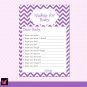 Printable Polka Dots Wishes for Baby Card - Baby Shower Girl Violet White Custom