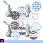 Hershey Kiss stickers - Printable Baby Blue Elephant Circles Polka Dots