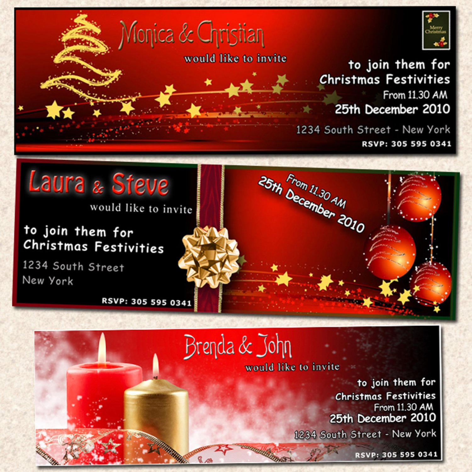 50 Personalized Christmas Party Ornament Invitations ... 50 Personalized Christmas Party Ornament Invitations ...