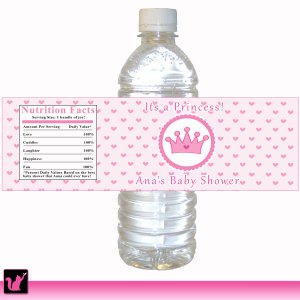 Crown Princess Water Bottle Labels