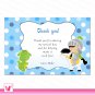 Printable Thank You Cards Jungle Safari Blue Polka dots Birthday Party Baby Shower Boy Notes 1st