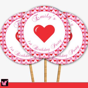 Printable Personalized Valentines Love Day Cupcake Topper