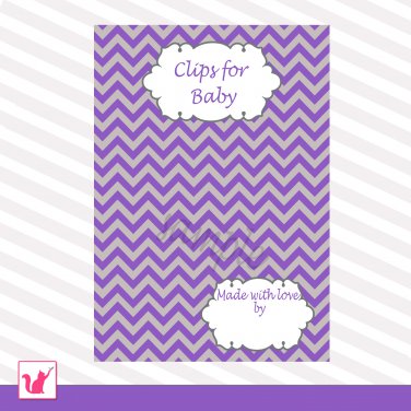 Printable Cute Clips for Baby Chevron Card