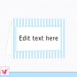 Printable Personalizable Blank Folded Blue Stripes Tent Card