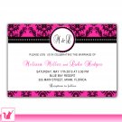 30 Personalized Damask Hot Pink Bridal Shower Wedding Engagement Anniversary Invitation