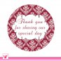 Printable Personalized Damask Vintage Thank You Tags - Suitable For Any Occasion