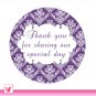 40 Personalized Damask Vintage Thank You Tags - Suitable For Any Occasion
