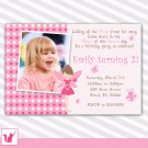Printable Personalized Adorable Pink Fairy Birthday Party Invitation
