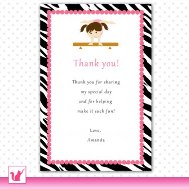 Printable Personalized Jungle Gym Birthday Thank You Card Note