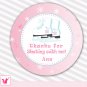 Ice skating favor label sticker tag pink skates winter printable personalized