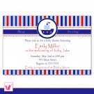 Printable Personalized Adorable Nautical Adventure Baby Shower Birthday Invitation