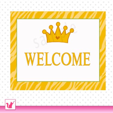 Printable Personalizable Jungle Prince Baby Feet Yellow Welcome Sign - Birthday Party Baby Shower