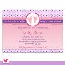 30 Personalized Purple Pink Polka Dots Baby Shower Invitations