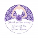Printable Personalized Damask Purple Thank You Tags 3 - Bridal Shower