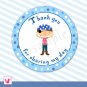 40 Personalized Cute Blue Pirate Thank You Tags - Birthday Party