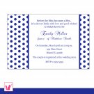 30 Personalized Navy Blue Polka Dots Bridal Shower Invitations - Weddings Anniversary