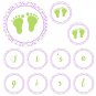 Hand Made Personalized Green Baby Feet Banner - Baby Shower Birthday Customizable For Any Occassion