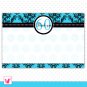 30 Personalized Damask Turquoise Teal Birthday Anniversary Blank Thank You Cards
