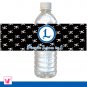 Printable Personalized Black Pirate Adventure Water Bottle Label Wrappers - Birthday Party