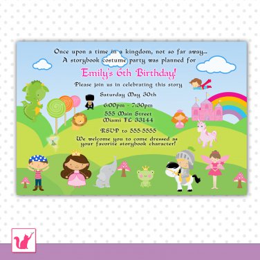 Printable Personalized Adorable Story Book Birthday Invitation - Boy Girl Unisex Any Occassion