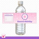 Printable Personalized Purple Pink Winter Wonderland Water Bottle Label Wrappers - Birthday Party