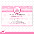 Printable Personalized Pink Winter Wonderland Baby Shower Invitations - Birthday Any Occassion