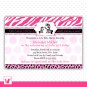 Printable Personalized Cute Zebra Baby Shower Invitation - Jungle Leopard Birthday Any Occassion