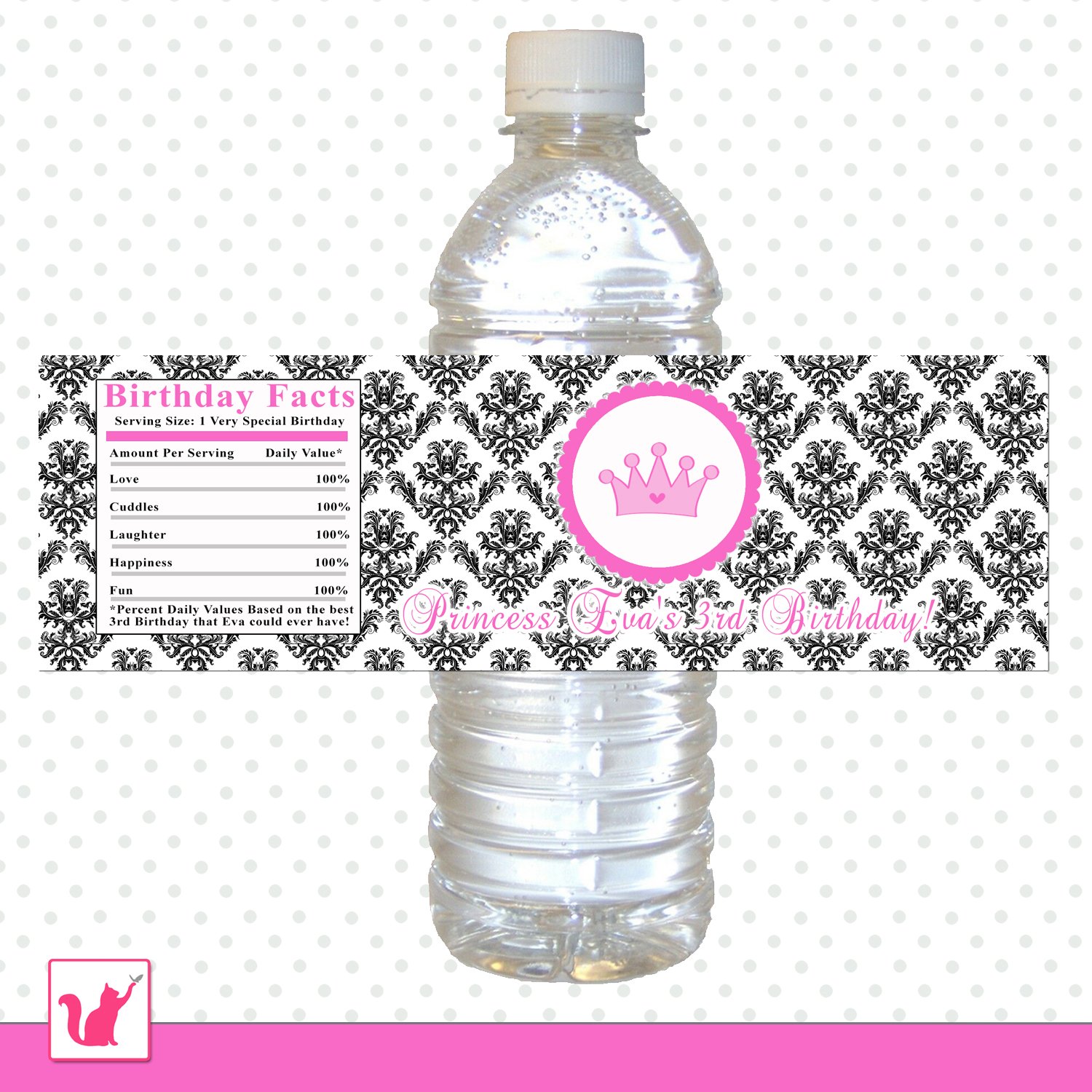 Princess water bottle labels - Baby shower - 1st birthday party - girls  party