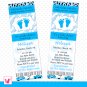 50 invitation tickets baby boy shower zebra cheetah blue feet personalized