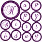 Hand Made Personalized Purple Damask Happy Birthday Banner - Customizable For Any Occassion